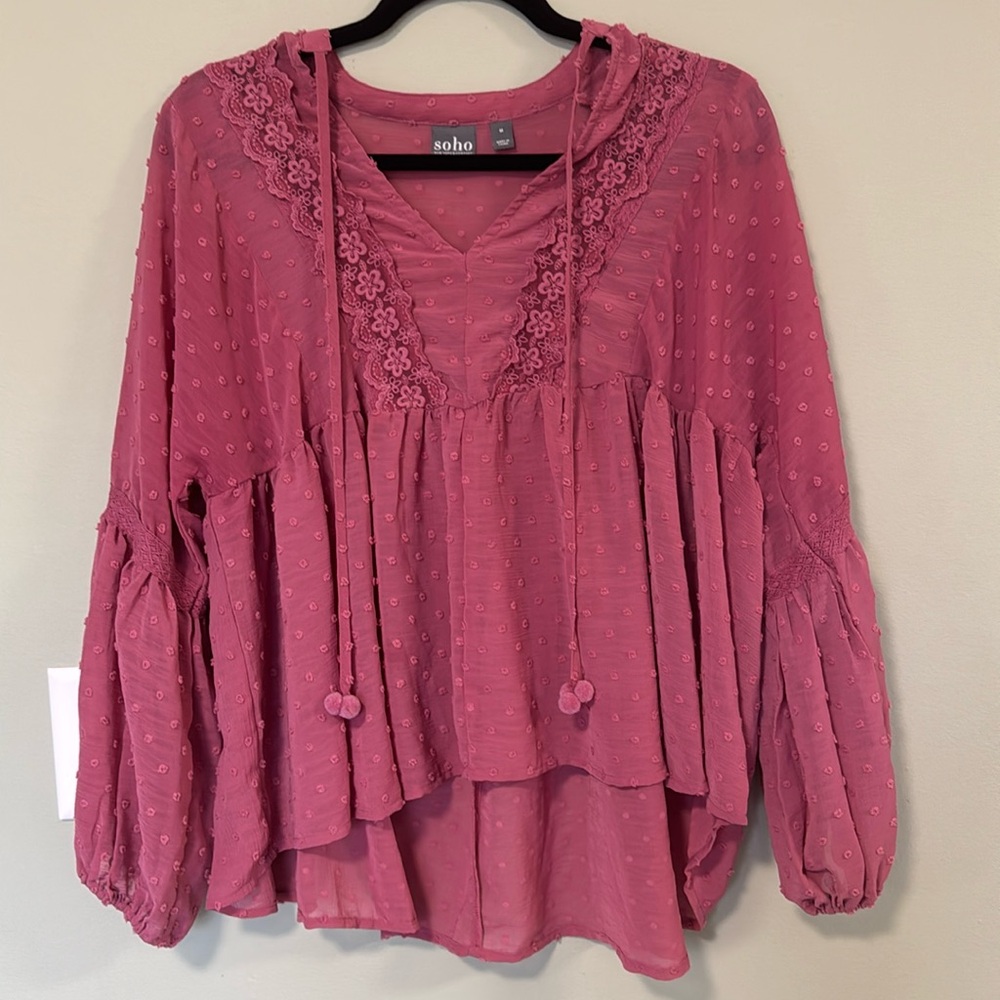 Babydoll blush pink blouse - medium